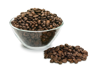 Coffee beans in glassware