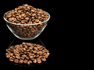 Coffee beans in glassware