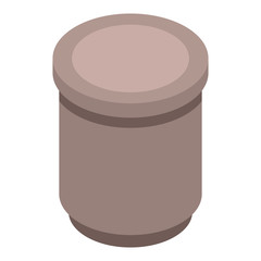 Trash can icon. Isometric of trash can vector icon for web design isolated on white background