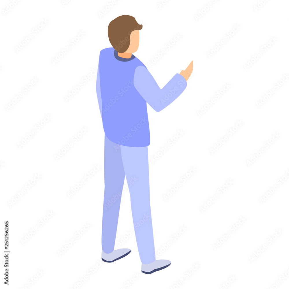 Poster man garage clothes icon. isometric of man garage clothes vector icon for web design isolated on whit