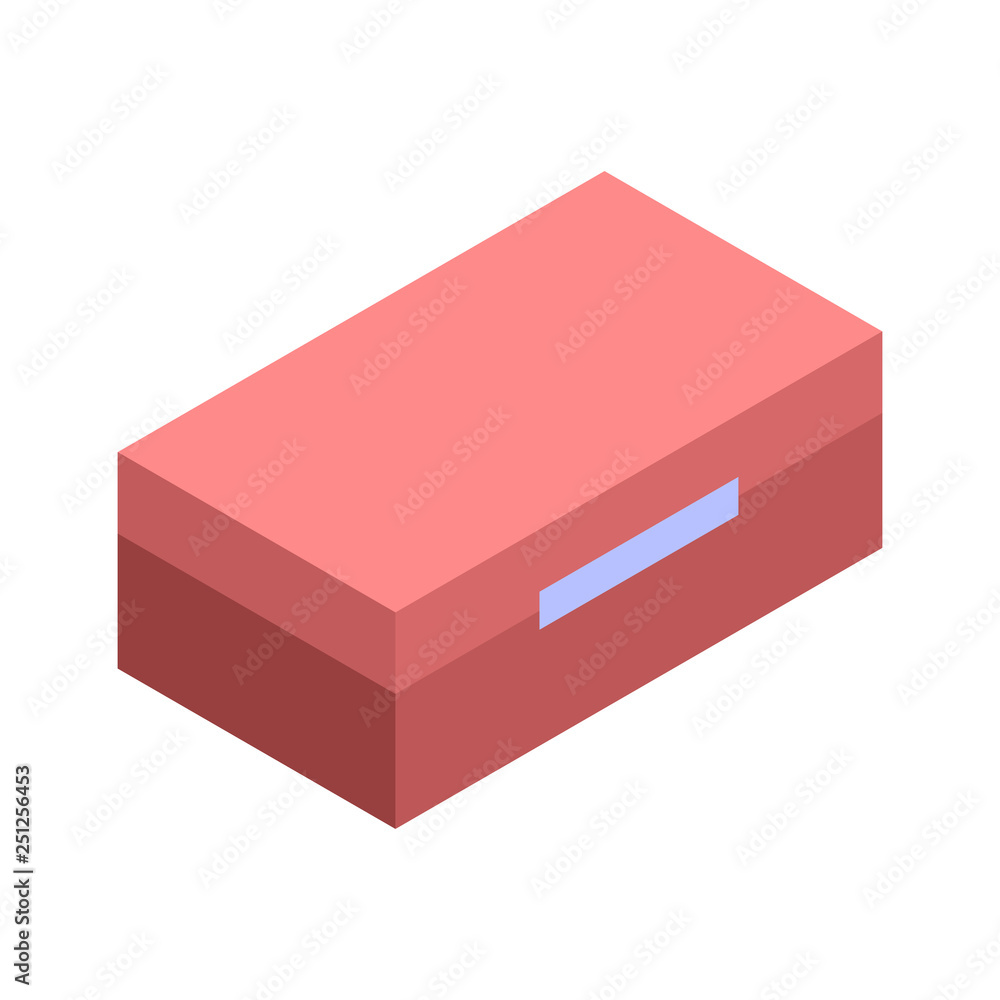 Poster red tool box icon. isometric of red tool box vector icon for web design isolated on white background