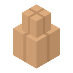Carton box stack icon. Isometric of carton box stack vector icon for web design isolated on white background