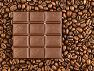 Chocolate and coffee beans