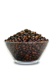 Coffee beans in glassware