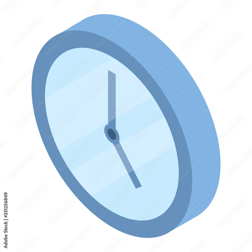 Poster wall clock icon. isometric of wall clock vector icon for web design isolated on white background