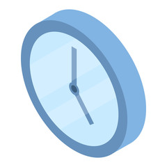 Wall clock icon. Isometric of wall clock vector icon for web design isolated on white background