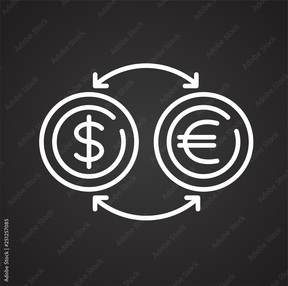 Poster coins line icon on black background for graphic and web design, modern simple vector sign. internet 