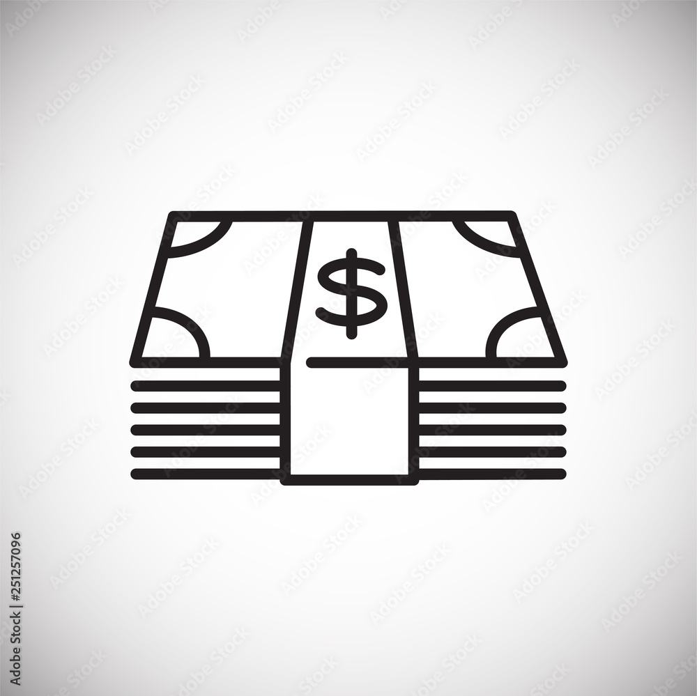 Poster cash dollar line icon on white background for graphic and web design, modern simple vector sign. int