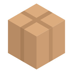 Box delivery icon. Isometric of box delivery vector icon for web design isolated on white background