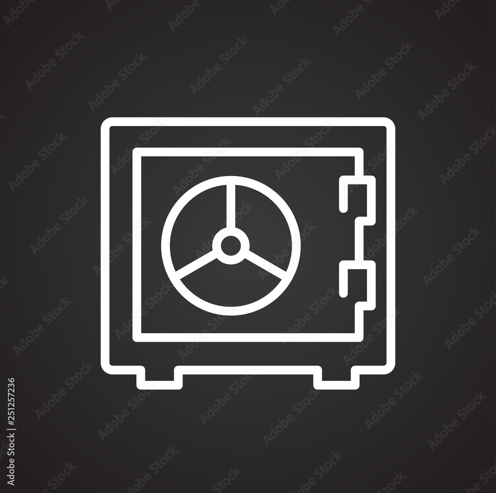 Poster safe line icon on black background for graphic and web design, modern simple vector sign. internet c