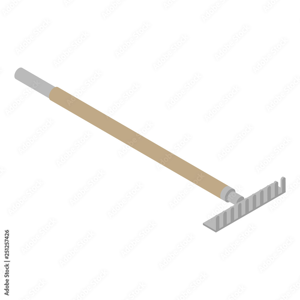 Aufkleber rake icon. isometric of rake vector icon for web design isolated on white background