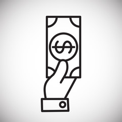 Cash dollar line icon on white background for graphic and web design, Modern simple vector sign. Internet concept. Trendy symbol for website design web button or mobile app