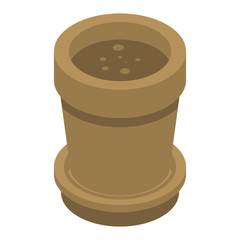 Plant pot icon. Isometric of plant pot vector icon for web design isolated on white background