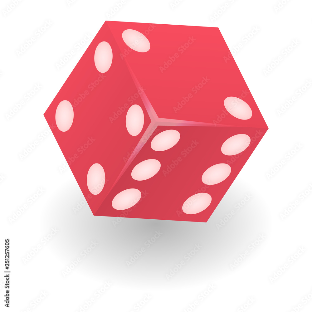 Poster red dice icon. isometric of red dice vector icon for web design isolated on white background