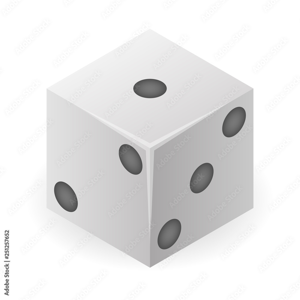 Poster white dice icon. isometric of white dice vector icon for web design isolated on white background