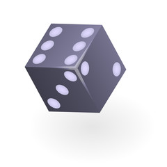 Blue dice icon. Isometric of blue dice vector icon for web design isolated on white background