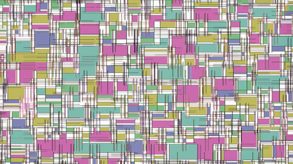 Checkered and patchwork geometric pattern in soft and pastel col