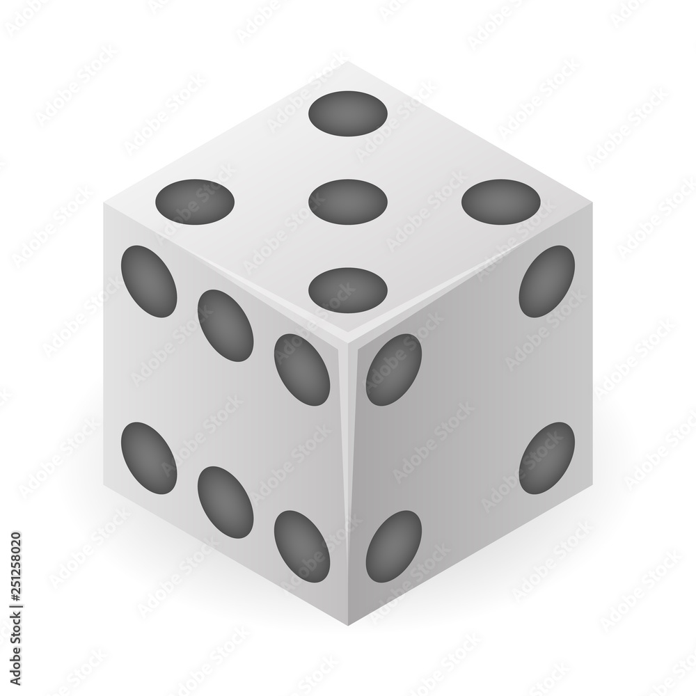 Poster style dice icon. isometric of style dice vector icon for web design isolated on white background