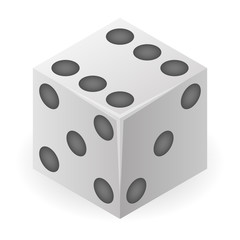 Cube dice icon. Isometric of cube dice vector icon for web design isolated on white background