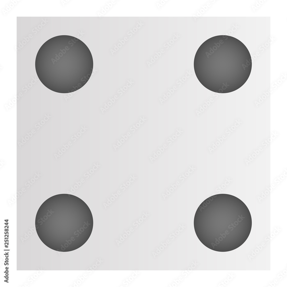 Poster four point dice icon. cartoon of four point dice vector icon for web design isolated on white backgr