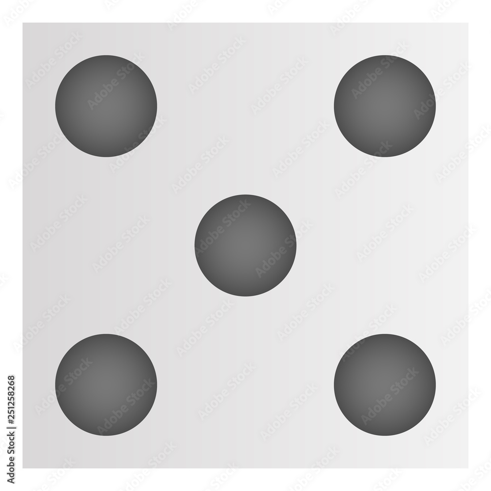 Poster five point dice icon. cartoon of five point dice vector icon for web design isolated on white backgr