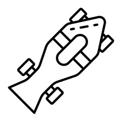 Fashion skateboard icon. Outline fashion skateboard vector icon for web design isolated on white background