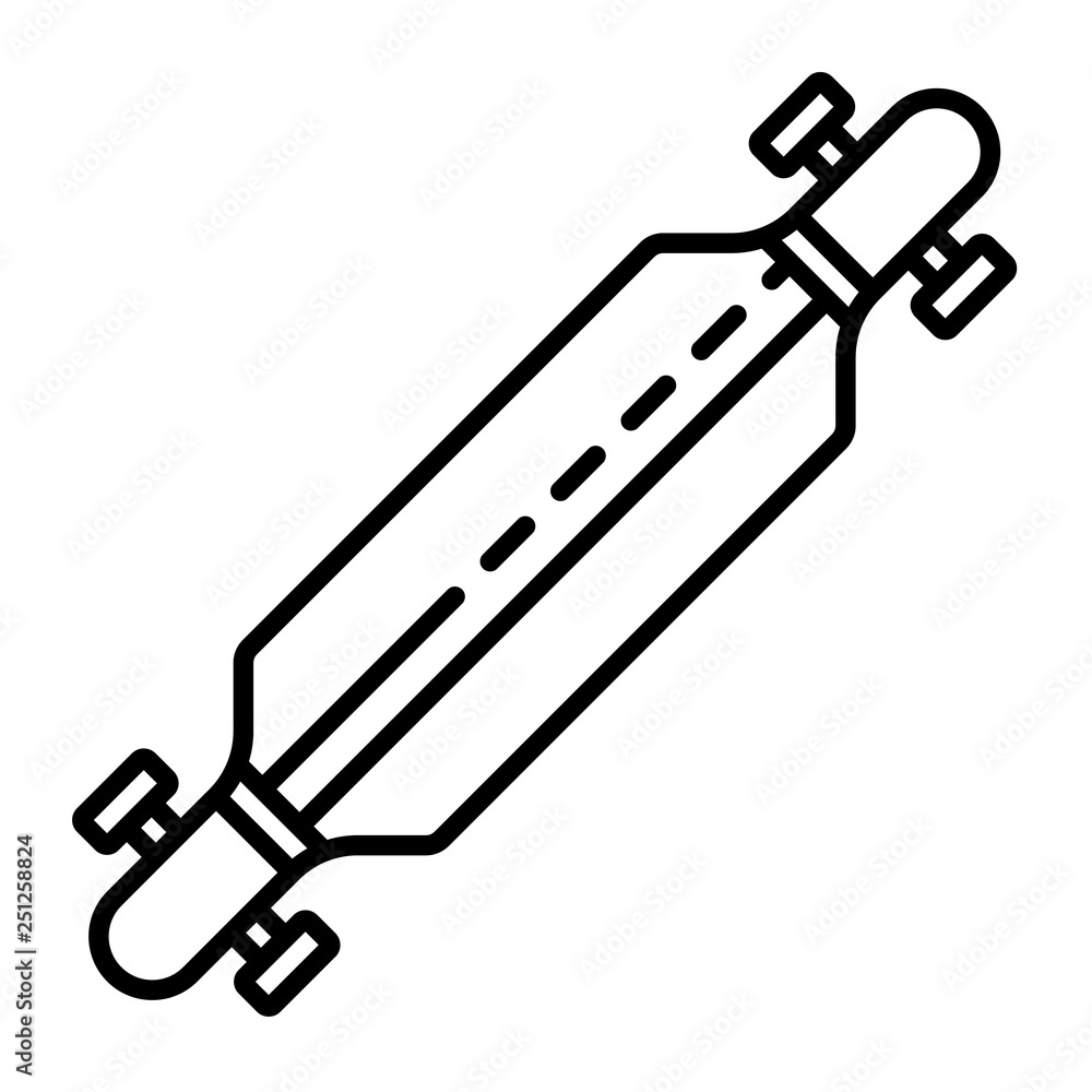 Poster longboard icon. outline longboard vector icon for web design isolated on white background