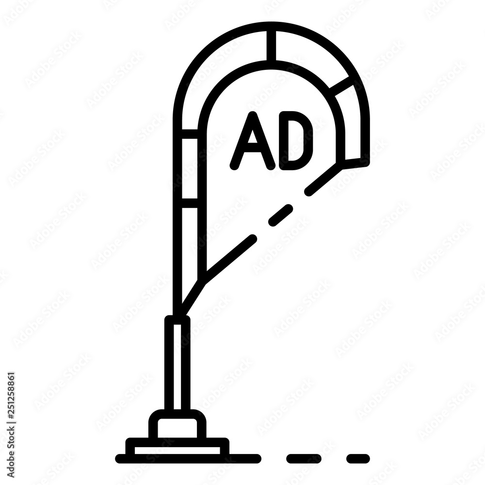 Poster ad on pillar icon. outline ad on pillar vector icon for web design isolated on white background