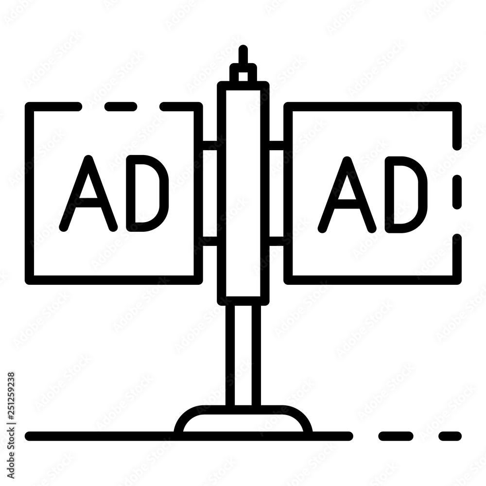 Poster double ad pillar icon. outline double ad pillar vector icon for web design isolated on white backgro