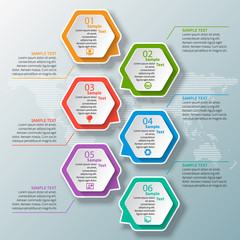 Abstract 3D Paper Infographics. Business template .Vector illustration