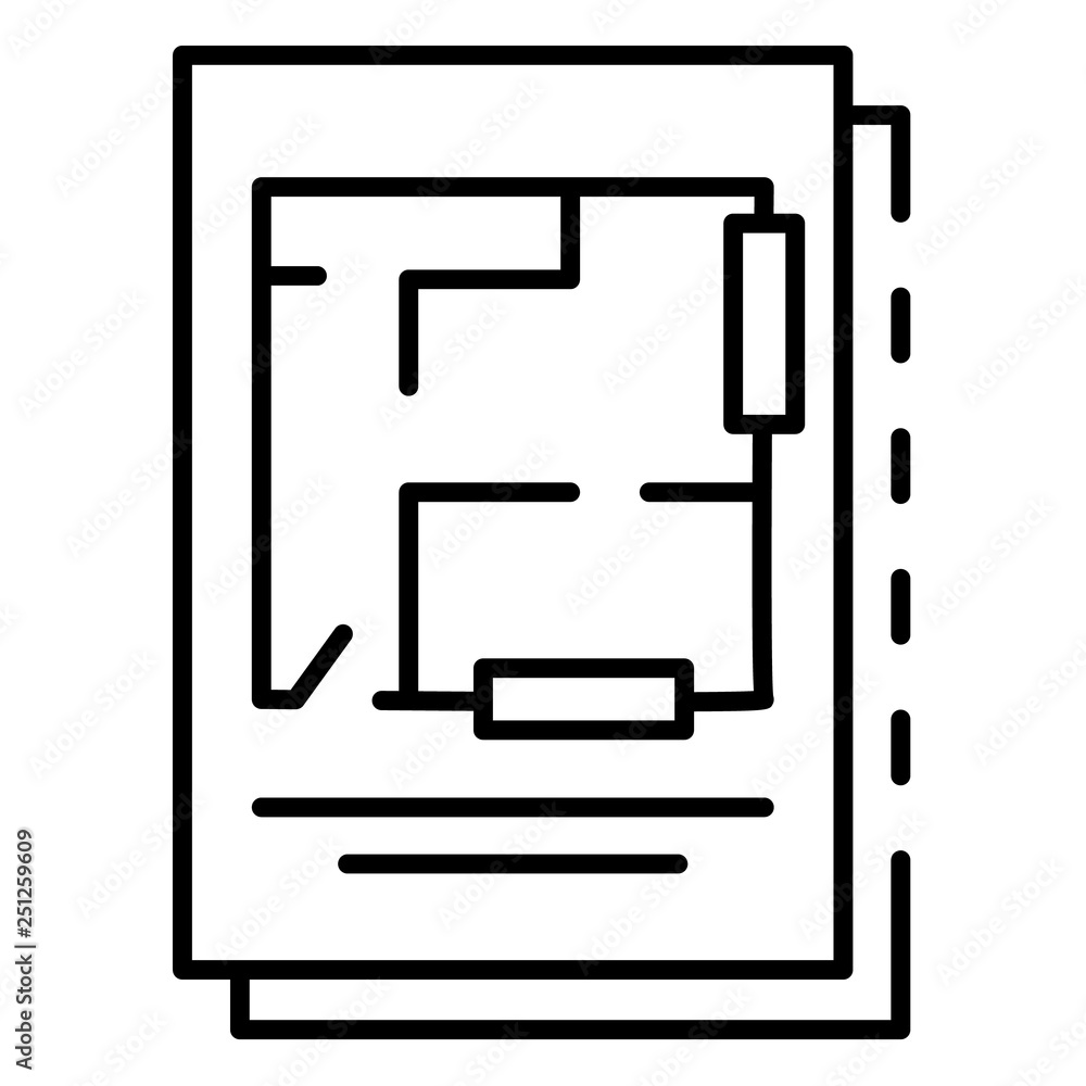 Poster architecture plan icon. outline architecture plan vector icon for web design isolated on white backg