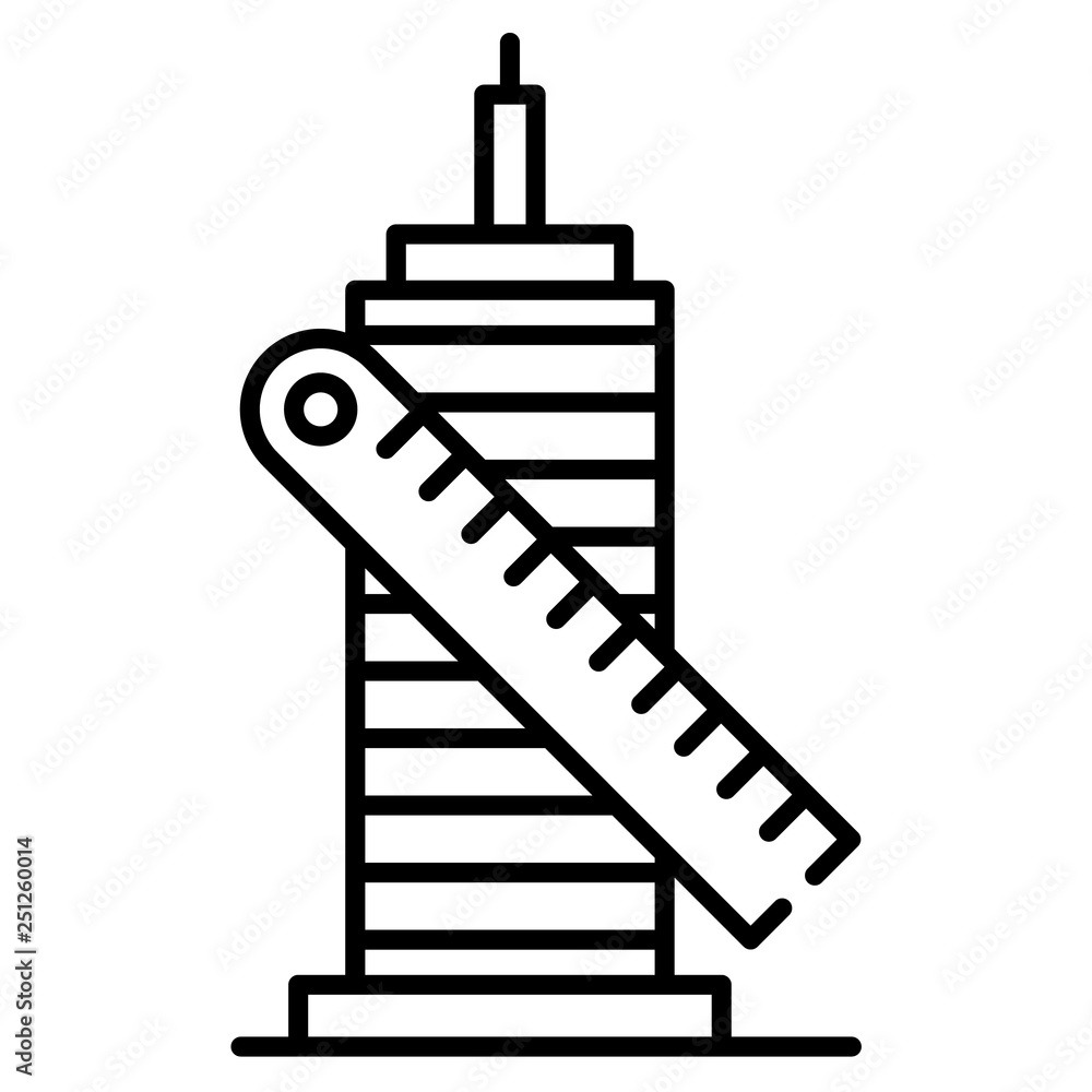 Poster measurement building plan icon. outline measurement building plan vector icon for web design isolate