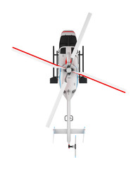 helicopter top view isolated on white