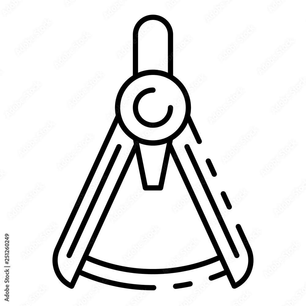Poster architectural compass icon. outline architectural compass vector icon for web design isolated on whi