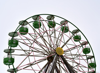 vintage Ferris wheel in the winter sky