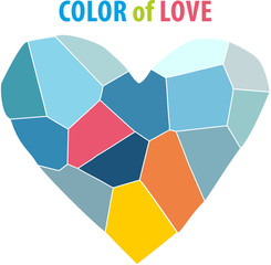 Color of Love - Heart abstract symbol