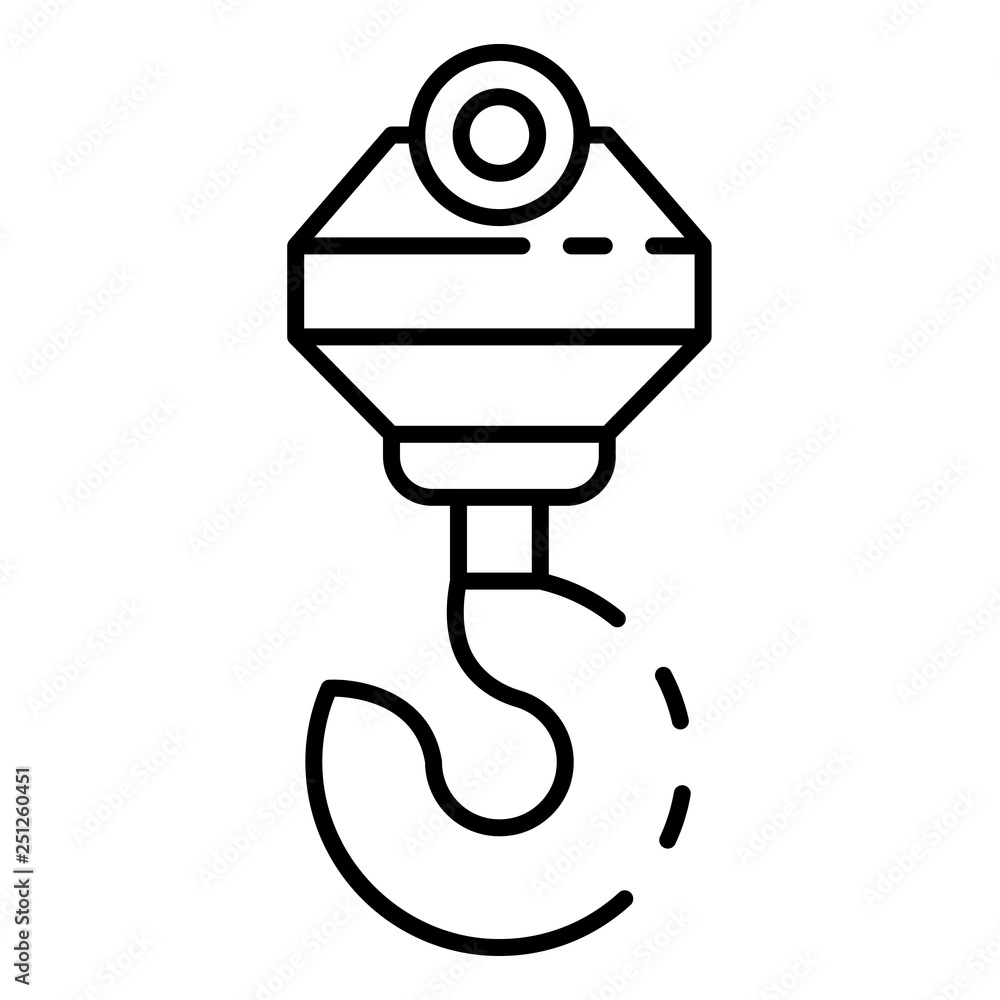 Poster crane hook icon. outline crane hook vector icon for web design isolated on white background