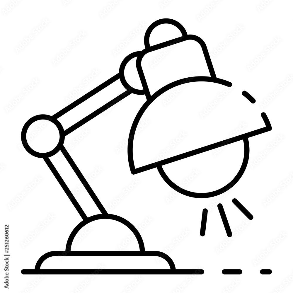 Poster desktop lamp icon. outline desktop lamp vector icon for web design isolated on white background