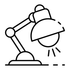 Desktop lamp icon. Outline desktop lamp vector icon for web design isolated on white background