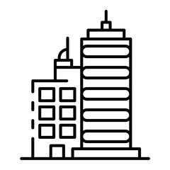 City buildings icon. Outline city buildings vector icon for web design isolated on white background