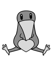 herz liebe krähe sitzend boden rabe vogel küken vögelchen comic cartoon süß niedlich clipart design cool gemalt
