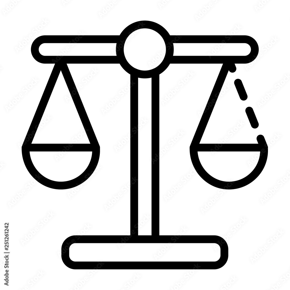 Poster judge balance icon. outline judge balance vector icon for web design isolated on white background