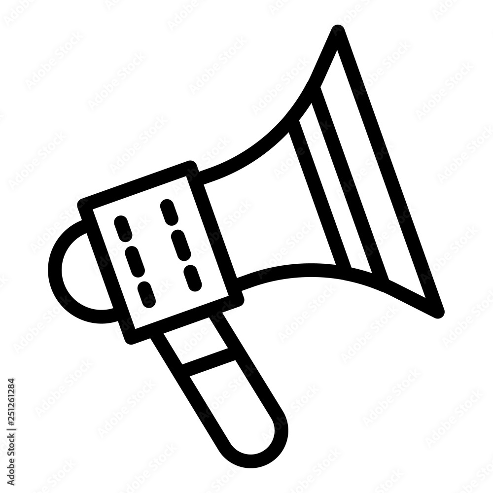 Poster hand speaker icon. outline hand speaker vector icon for web design isolated on white background