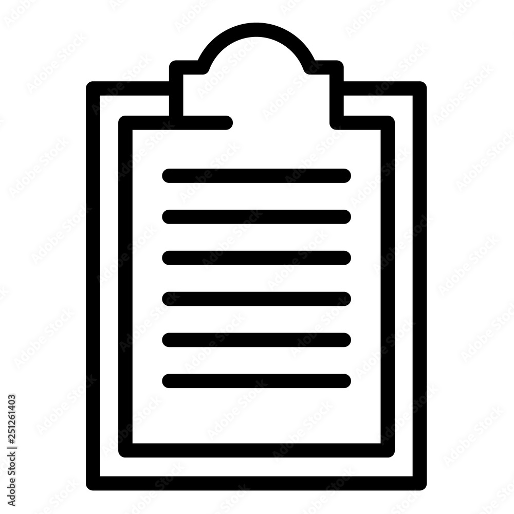 Poster clipboard icon. outline clipboard vector icon for web design isolated on white background