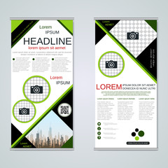 Modern roll-up business banners vector template