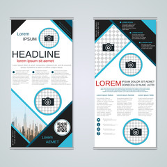 Modern roll-up business banners vector template