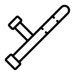 Police baton icon. Outline police baton vector icon for web design isolated on white background
