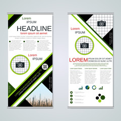 Modern roll-up business banners vector template