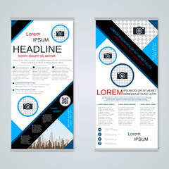Modern roll-up business banners vector template