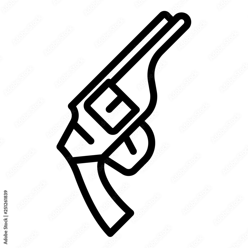 Poster revolver icon. outline revolver vector icon for web design isolated on white background